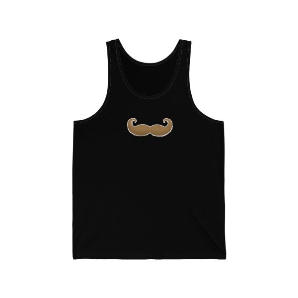 Brown Fancy Mustache Funny Jersey Tank, Movember Tank Top, Mustache Shirt