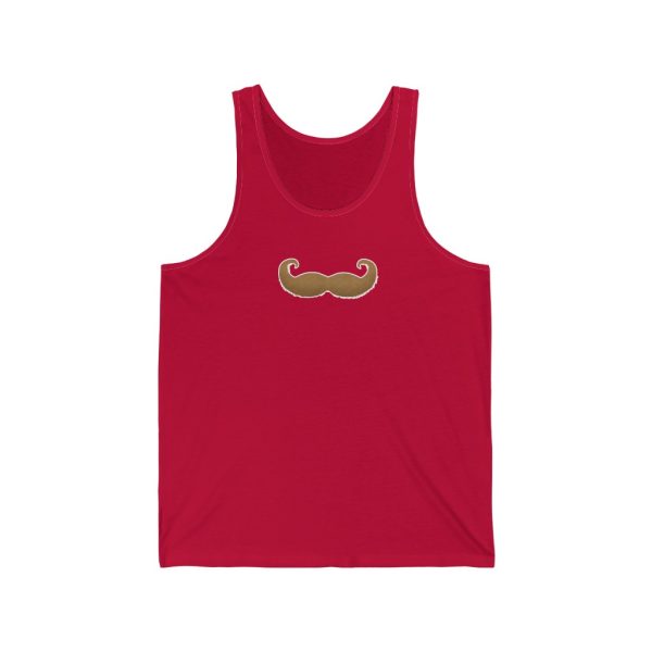 Brown Fancy Mustache Funny Jersey Tank, Movember Tank Top, Mustache Shirt - Image 5