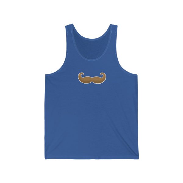 Brown Fancy Mustache Funny Jersey Tank, Movember Tank Top, Mustache Shirt - Image 3