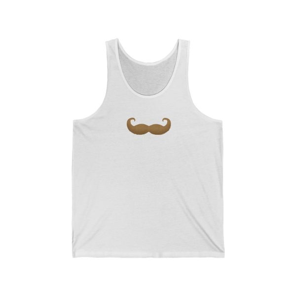 Brown Fancy Mustache Funny Jersey Tank, Movember Tank Top, Mustache Shirt - Image 2
