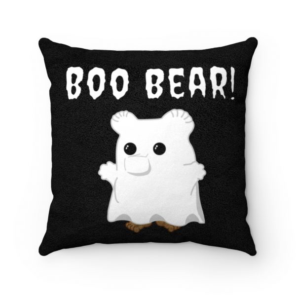 Boo Bear! Funny Halloween Faux Suede Square Pillow