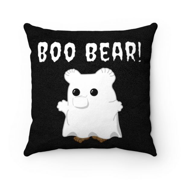 Boo Bear! Funny Halloween Faux Suede Square Pillow - Image 2