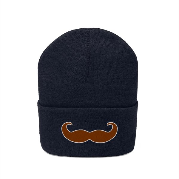 Brown Fancy Mustache Knit Beanie, Movember Beanie, Mustache Beanie - Image 14