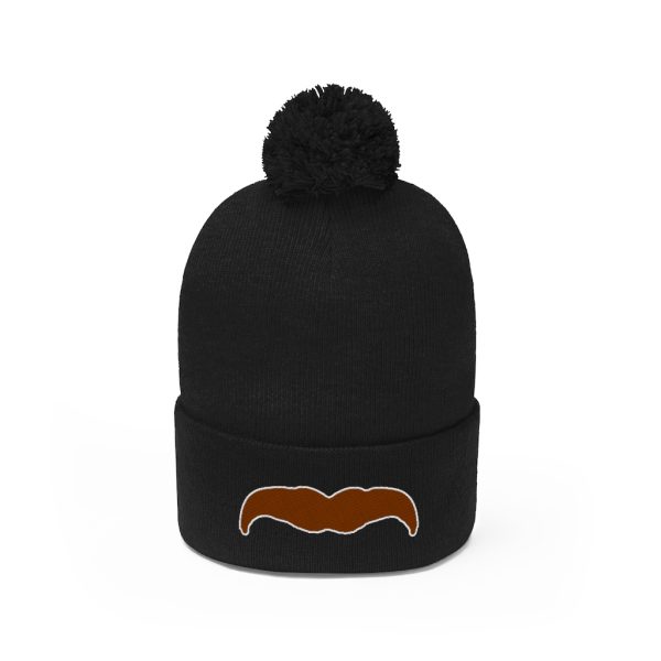 Brown Mustache Pom Pom Beanie, Movember Beanie, Mustache Beanie - Image 14