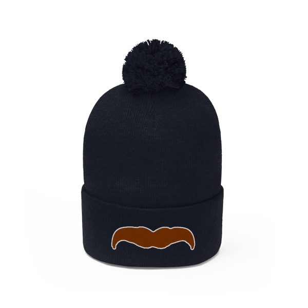 Brown Mustache Pom Pom Beanie, Movember Beanie, Mustache Beanie - Image 18