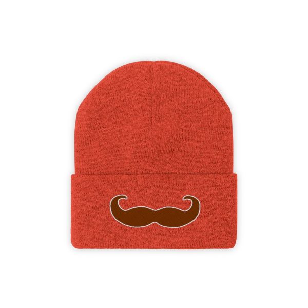 Brown Fancy Mustache Knit Beanie, Movember Beanie, Mustache Beanie - Image 5