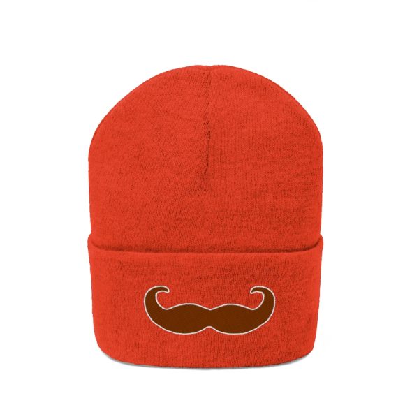Brown Fancy Mustache Knit Beanie, Movember Beanie, Mustache Beanie - Image 6