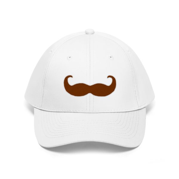 Brown Fancy Mustache Twill Hat, Movember Hat, Mustache Hat