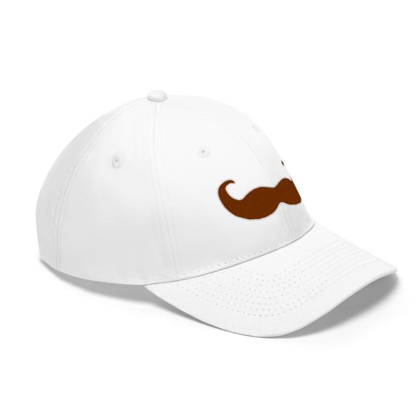 Brown Fancy Mustache Twill Hat, Movember Hat, Mustache Hat - Image 2