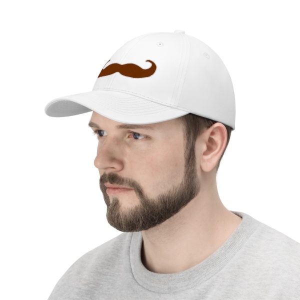 Brown Fancy Mustache Twill Hat, Movember Hat, Mustache Hat - Image 4