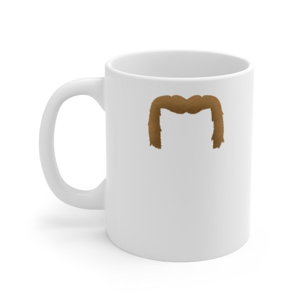 Brown Handlebar Mustache Ceramic Mug 11oz, Movember Mug, Mustache Mug - Image 3