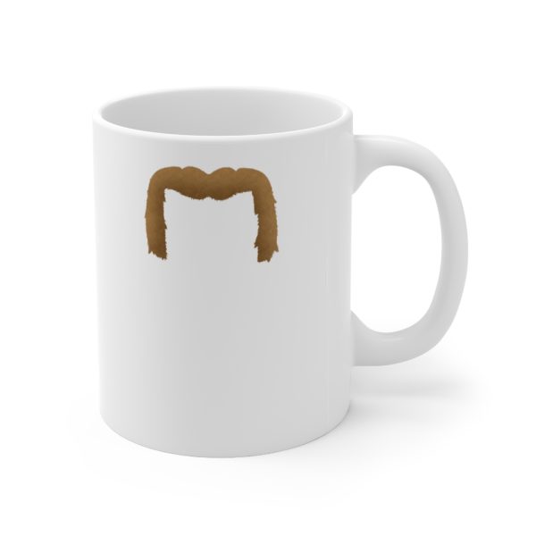 Brown Handlebar Mustache Ceramic Mug 11oz, Movember Mug, Mustache Mug - Image 4
