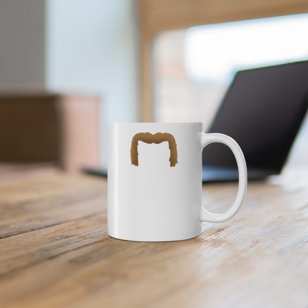 Brown Handlebar Mustache Ceramic Mug 11oz, Movember Mug, Mustache Mug - Image 6
