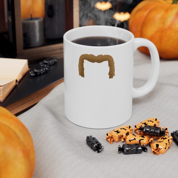 Brown Handlebar Mustache Ceramic Mug 11oz, Movember Mug, Mustache Mug - Image 7