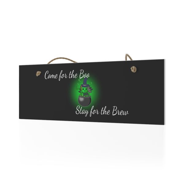 Come for the Boo, Stay for the Brew Funny Halloween Ceramic Wall Sign - Image 3