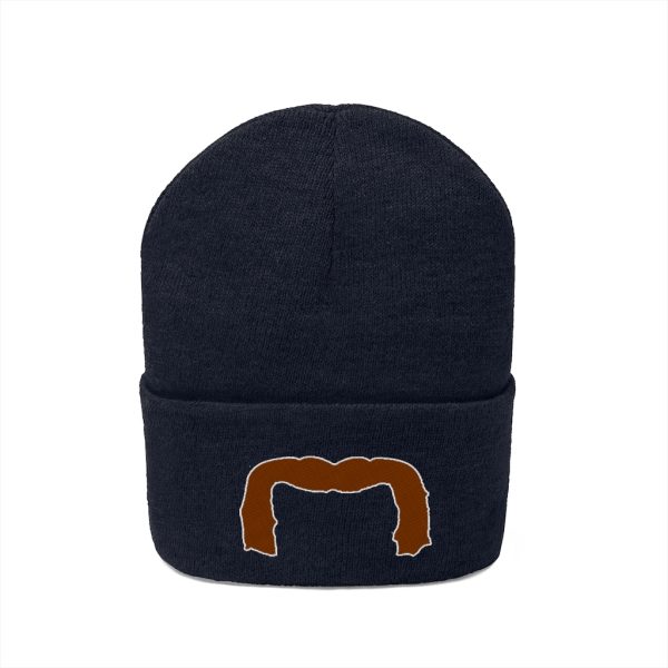 Brown Handlebar Mustache Knit Beanie, Movember Beanie, Mustache Beanie - Image 10