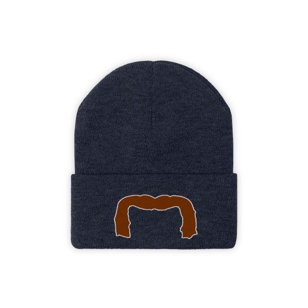 Brown Handlebar Mustache Knit Beanie, Movember Beanie, Mustache Beanie - Image 9