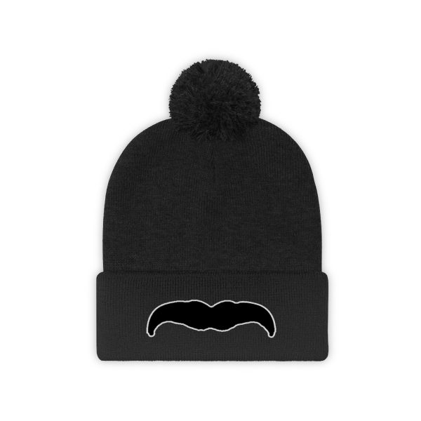 Black Mustache Pom Pom Beanie, Movember Beanie, Mustache Beanie - Image 13