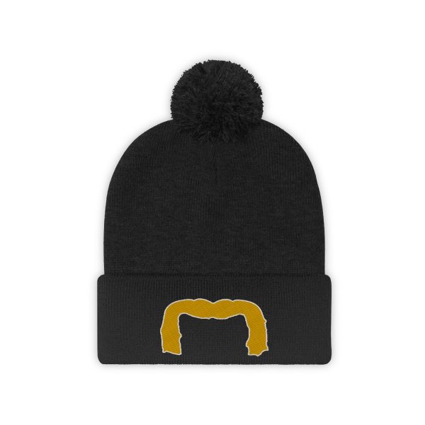 Blond Handlebar Mustache Pom Pom Beanie, Movember Beanie, Mustache Beanie - Image 13