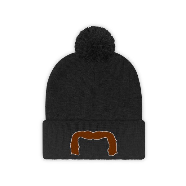 Brown Handlebar Mustache Pom Pom Beanie, Movember Beanie, Mustache Beanie - Image 13