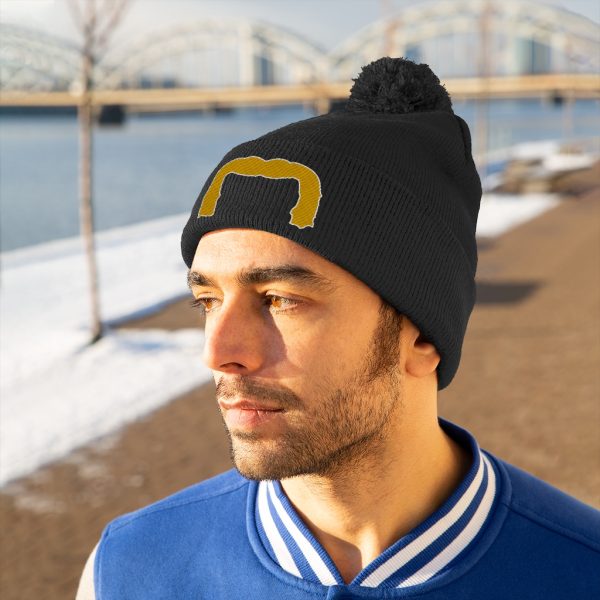 Blond Handlebar Mustache Pom Pom Beanie, Movember Beanie, Mustache Beanie - Image 16