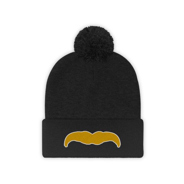 Blond Mustache Pom Pom Beanie, Movember Beanie, Mustache Beanie - Image 13