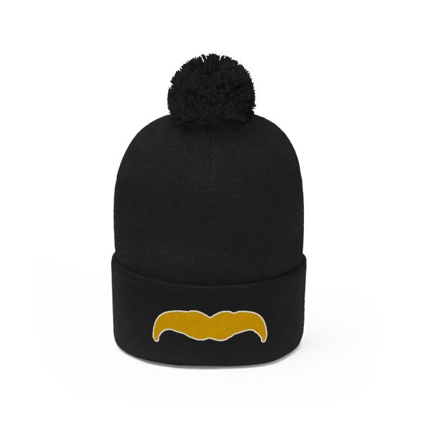 Blond Mustache Pom Pom Beanie, Movember Beanie, Mustache Beanie - Image 14