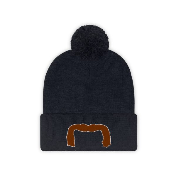 Brown Handlebar Mustache Pom Pom Beanie, Movember Beanie, Mustache Beanie - Image 17