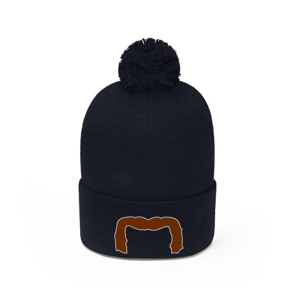 Brown Handlebar Mustache Pom Pom Beanie, Movember Beanie, Mustache Beanie - Image 18
