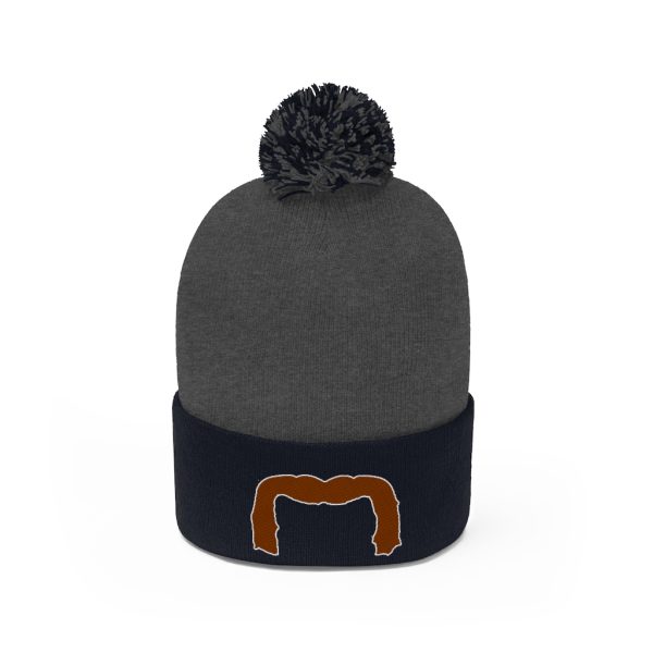 Brown Handlebar Mustache Pom Pom Beanie, Movember Beanie, Mustache Beanie - Image 10