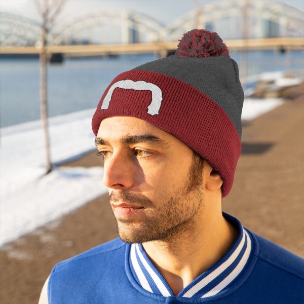White Handlebar Mustache Pom Pom Beanie, Movember Beanie, Mustache Beanie - Image 12
