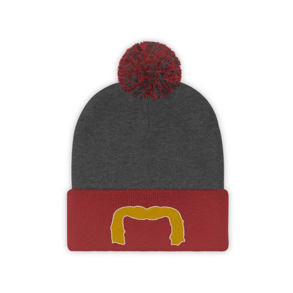 Blond Handlebar Mustache Pom Pom Beanie, Movember Beanie, Mustache Beanie - Image 9