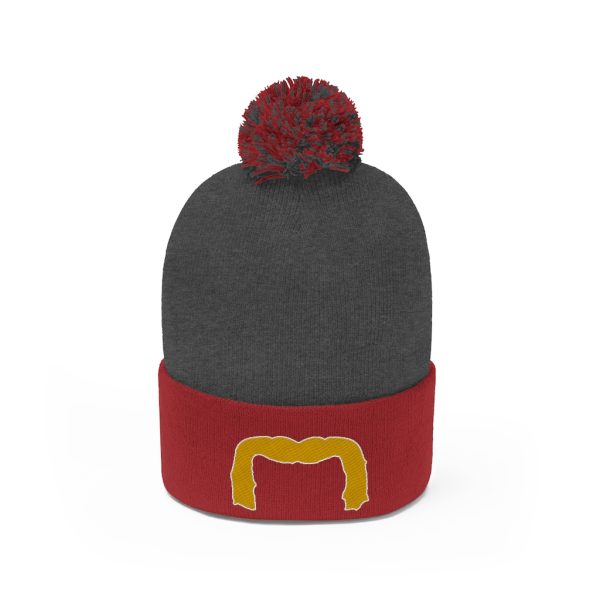 Blond Handlebar Mustache Pom Pom Beanie, Movember Beanie, Mustache Beanie - Image 10