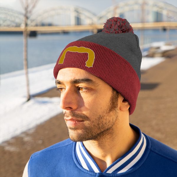 Blond Handlebar Mustache Pom Pom Beanie, Movember Beanie, Mustache Beanie - Image 12
