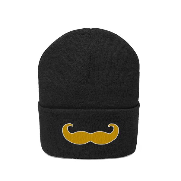 Blonde Fancy Mustache Knit Beanie, Movember Beanie, Mustache Beanie - Image 10