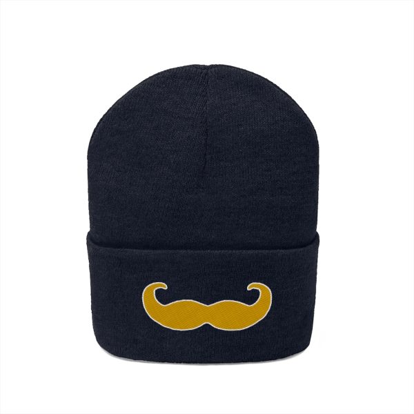 Blonde Fancy Mustache Knit Beanie, Movember Beanie, Mustache Beanie - Image 14