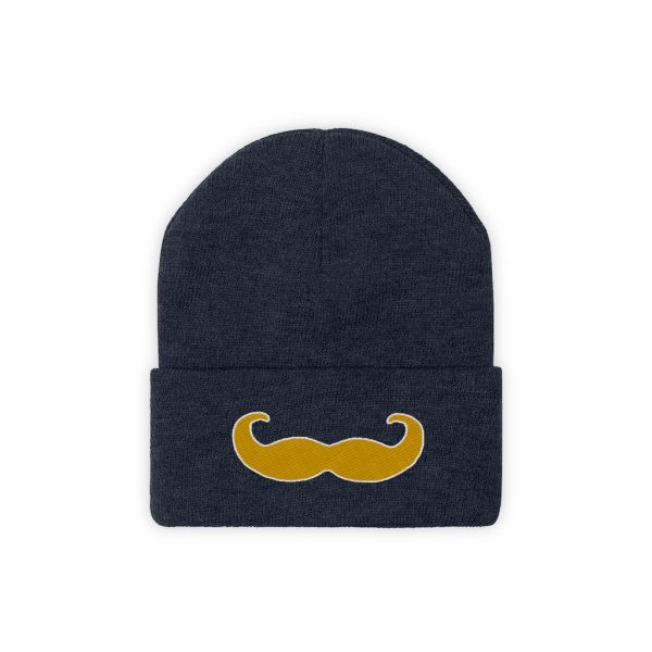 Blonde Fancy Mustache Knit Beanie, Movember Beanie, Mustache Beanie - Image 13