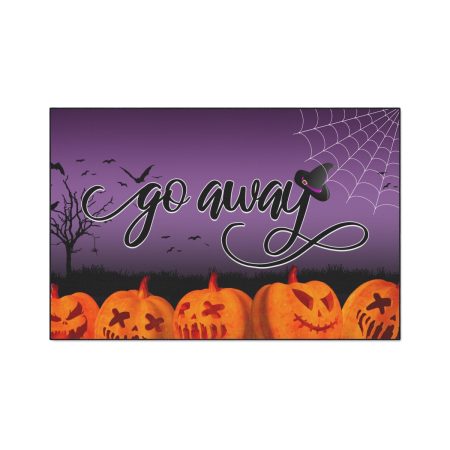 Fancy "Go Away" Halloween Heavy Duty Doormat