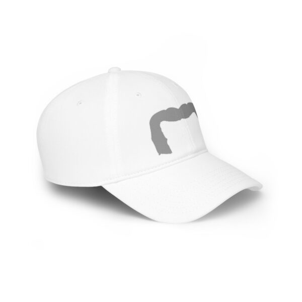 Baseball Cap with Grey Handlebar Mustache - Perfect for Movember - Image 3