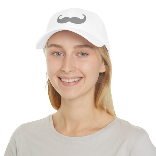 Baseball Cap - Velcro Hat with Fancy Grey Mustache for Movember - Image 4