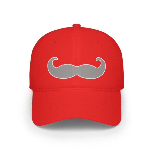 Baseball Cap - Velcro Hat with Fancy Grey Mustache for Movember - Image 5