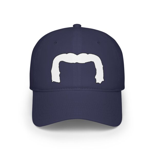 Baseball Cap with White Handlebar Mustache - Perfect for Movember - Image 25