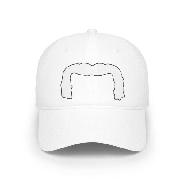 Baseball Cap with White Handlebar Mustache - Perfect for Movember