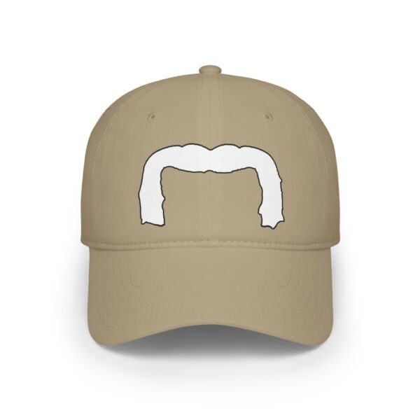 Baseball Cap with White Handlebar Mustache - Perfect for Movember - Image 13