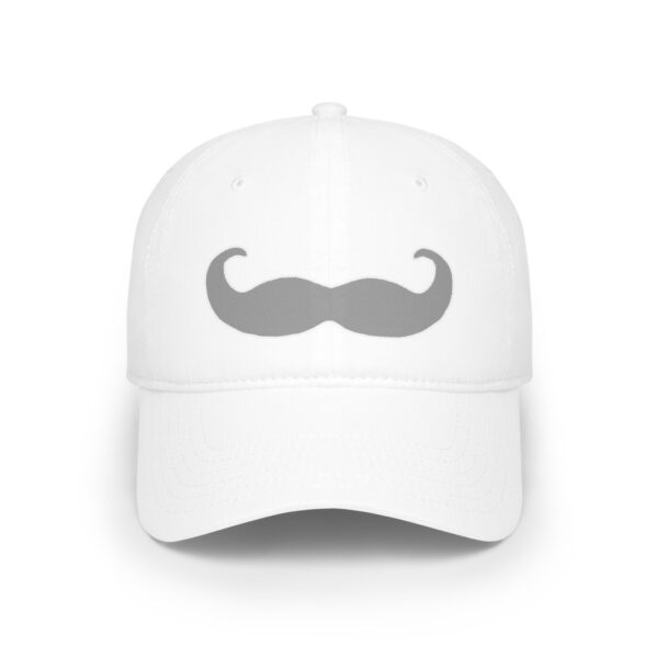 Baseball Cap - Velcro Hat with Fancy Grey Mustache for Movember