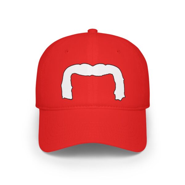 Baseball Cap with White Handlebar Mustache - Perfect for Movember - Image 5
