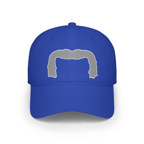 Baseball Cap with Grey Handlebar Mustache - Perfect for Movember - Image 21