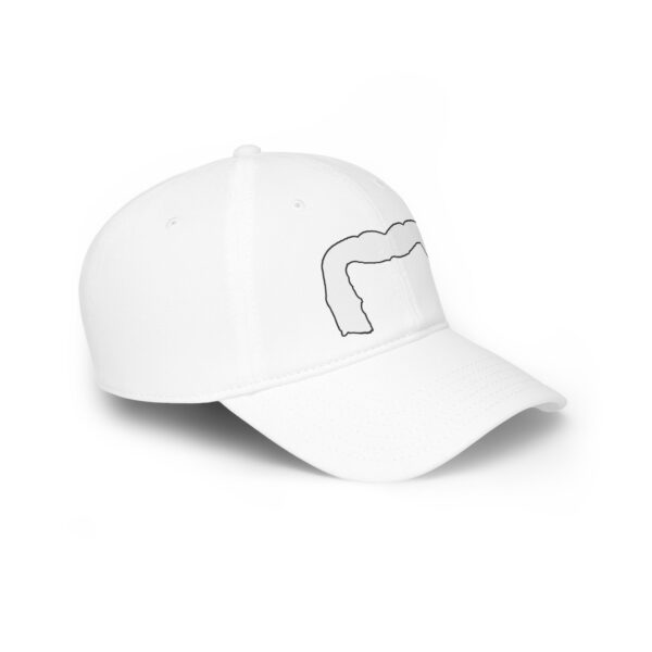Baseball Cap with White Handlebar Mustache - Perfect for Movember - Image 3