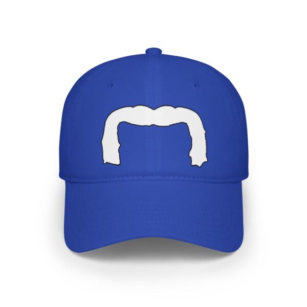 Baseball Cap with White Handlebar Mustache - Perfect for Movember - Image 21