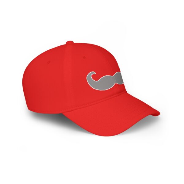 Baseball Cap - Velcro Hat with Fancy Grey Mustache for Movember - Image 7